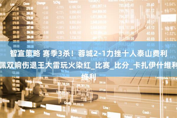智宣策略 赛季3杀！蓉城2-1力挫十人泰山费利佩双响伤退王大雷玩火染红_比赛_比分_卡扎伊什维利