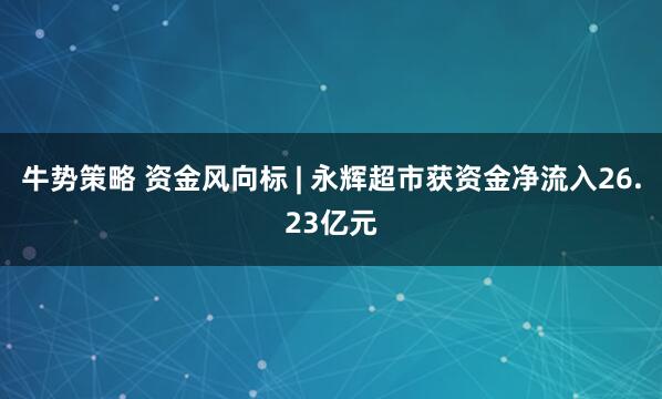 牛势策略 资金风向标 | 永辉超市获资金净流入26.23亿元