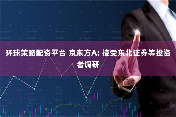 环球策略配资平台 京东方A: 接受东北证券等投资者调研